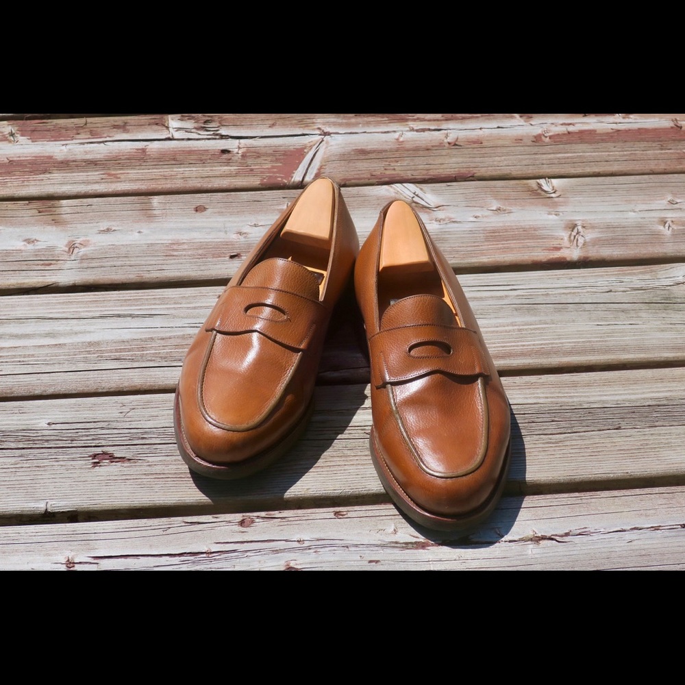 John Lobb Lopez  loafers havana brown leather